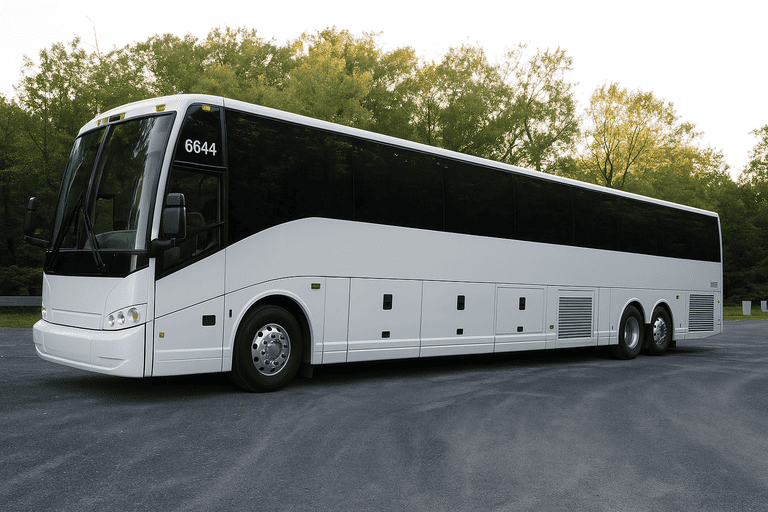 exterior of Charter Bus Rental New Brunswick coach bus